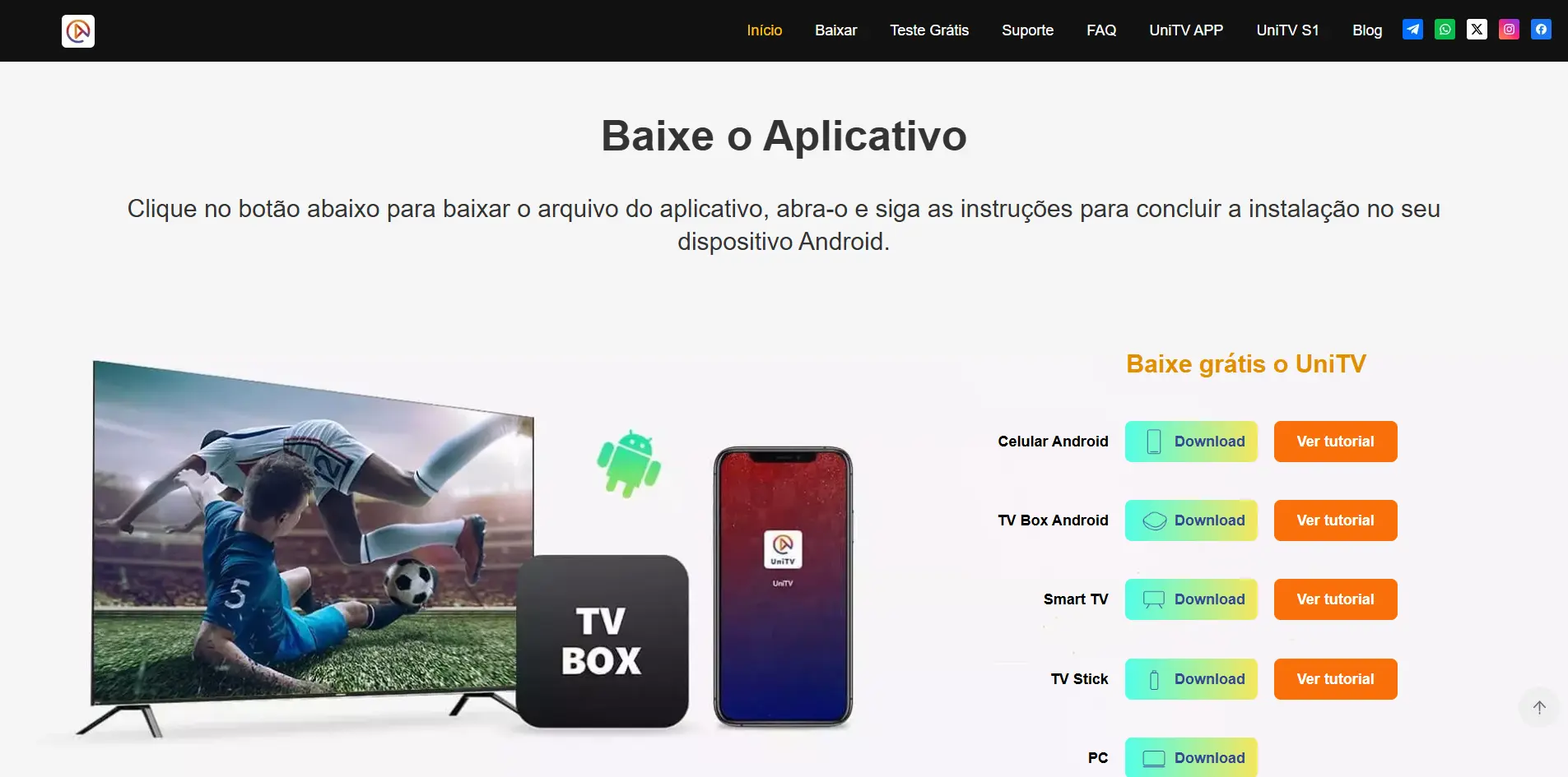 Como instalar o aplicativo unitv oficial